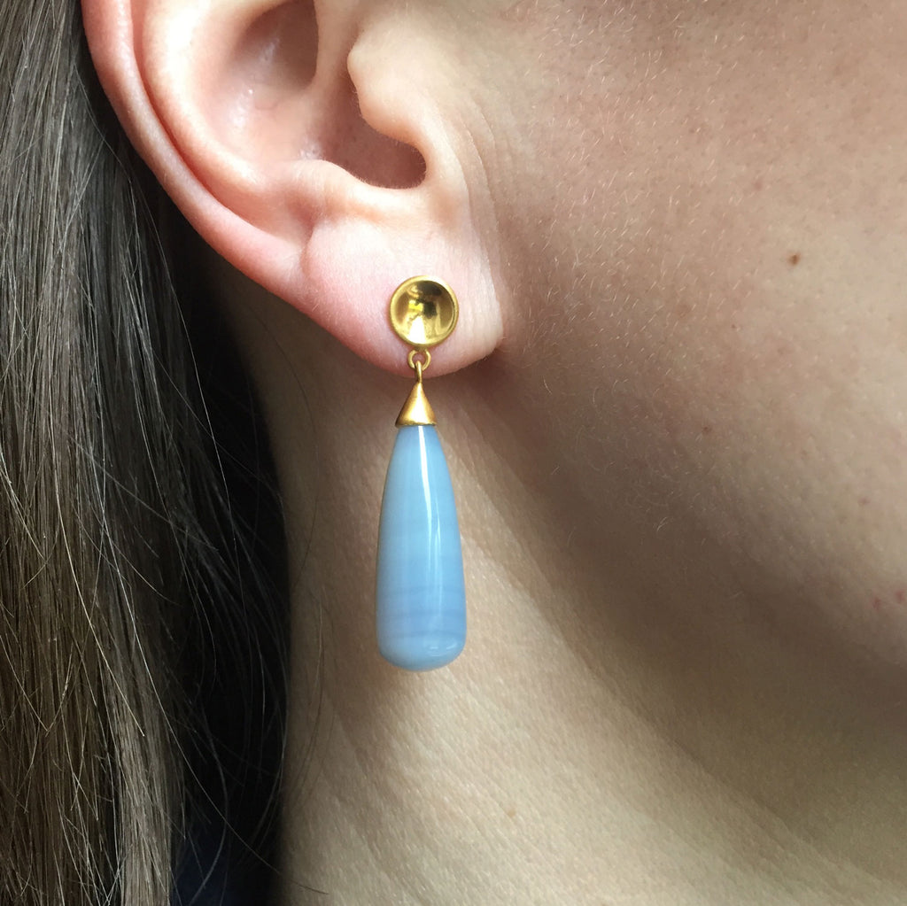 Grey Agate Drop Earrings